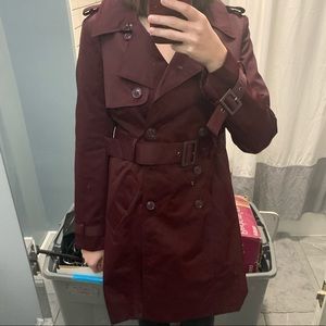 New York &company burgundy trench coat brand new
